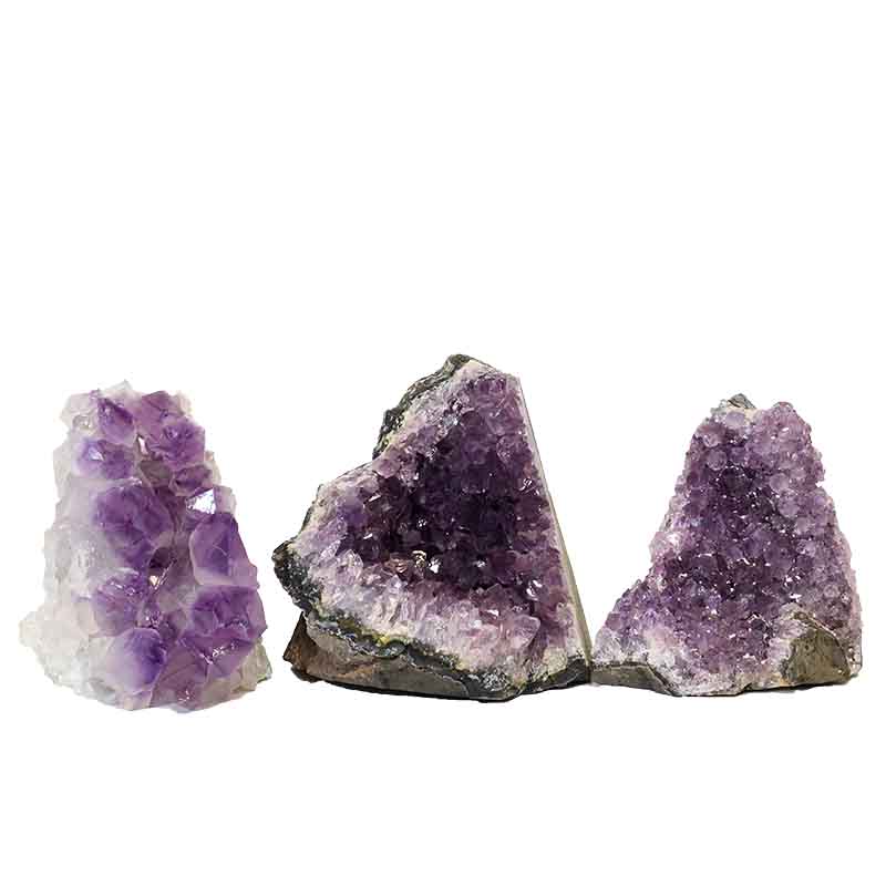 1.65kg Amethyst Crystal Geode Specimen Set 3 Pieces P377 3 Amethyst Crystal Geode Specimen Set 3 Pieces P377 | Himalayan Salt Factory