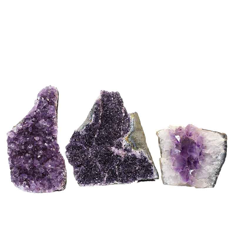 1.62kg Amethyst Crystal Geode Specimen Set 3 Pieces P379 3 Amethyst Crystal Geode Specimen Set 3 Pieces P379 | Himalayan Salt Factory