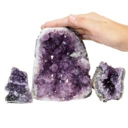 1.88kg Amethyst Crystal Geode Specimen Set 3 Pieces P381 6 Amethyst Crystal Geode Specimen Set 3 Pieces P381 | Himalayan Salt Factory