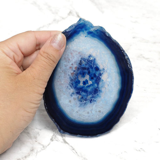 Blue Agate Sliced Coasters Set 4 | Himalayan Salt Factory