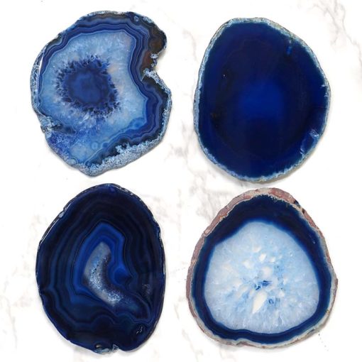 Blue Agate Sliced Coasters Set 4 | Himalayan Salt Factory