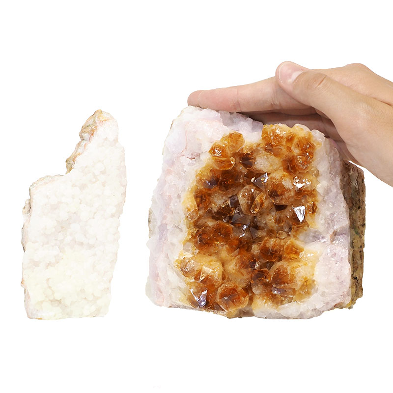 1.75kg Citrine Crystal Geode Specimen Set 2 Pieces P135 4 Natural Citrine Geode Specimen Set 2 Pieces P135 | Himalayan Salt Factory