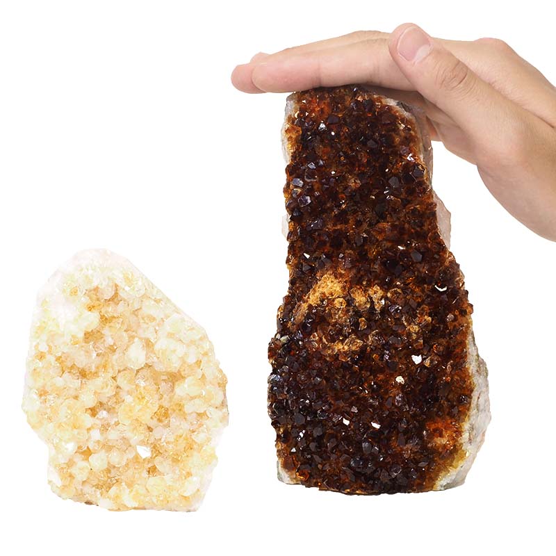1.5kg Citrine Crystal Geode Specimen Set 2 Pieces P137 5 Natural Citrine Geode Specimen Set 2 Pieces P137 | Himalayan Salt Factory