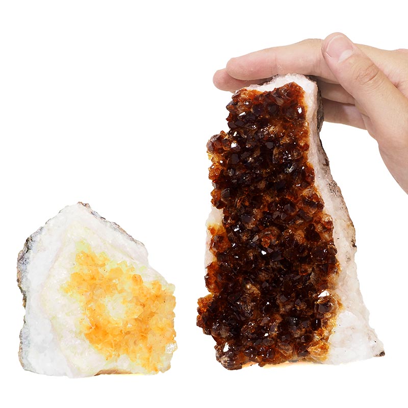 1.74kg Citrine Crystal Geode Specimen Set 2 Pieces P139 4 Citrine Crystal Geode Specimen Set 2 Pieces P139 | Himalayan Salt Factory