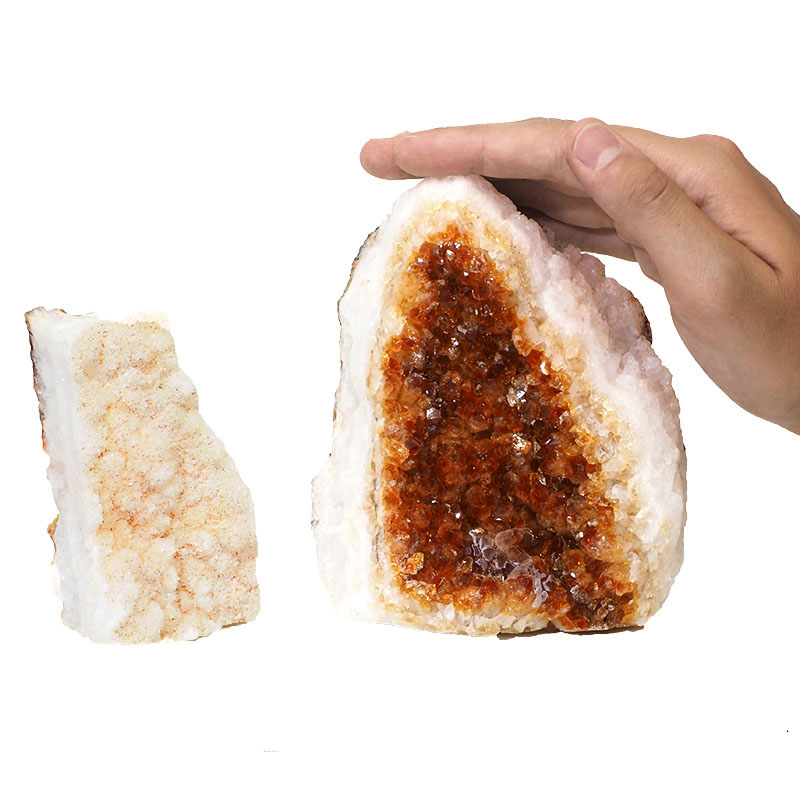 1.61kg Citrine Crystal Geode Specimen Set 2 Pieces P141 4 Citrine Crystal Geode Specimen Set 2 Pieces P141 | Himalayan Salt Factory