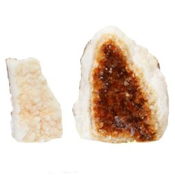 Citrine Crystal Geode Specimen Set 2 Pieces P141 | Himalayan Salt Factory