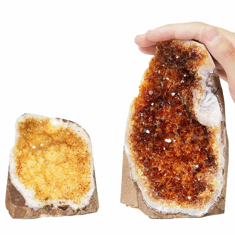 1.60kg Citrine Crystal Geode Specimen Set 2 Pieces P145 4 Citrine Crystal Geode Specimen Set 2 Pieces P145 | Himalayan Salt Factory