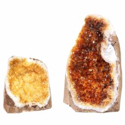 Citrine Crystal Geode Specimen Set 2 Pieces P145 | Himalayan Salt Factory