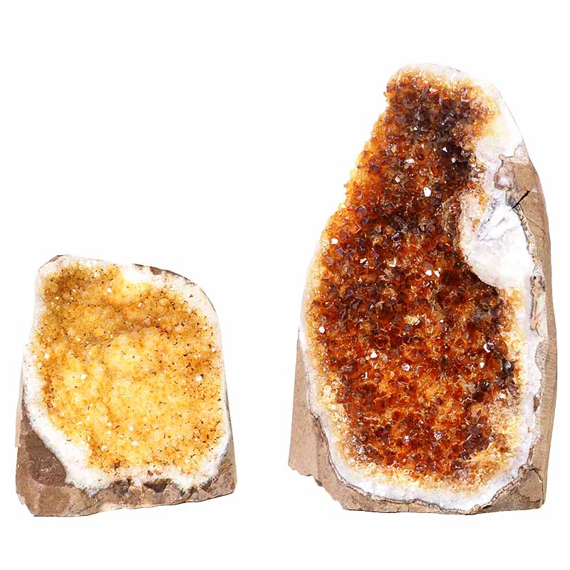 1.60kg Citrine Crystal Geode Specimen Set 2 Pieces P145 3 Citrine Crystal Geode Specimen Set 2 Pieces P145 | Himalayan Salt Factory