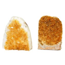 Citrine Crystal Geode Specimen Set 2 Pieces P152 | Himalayan Salt Factory