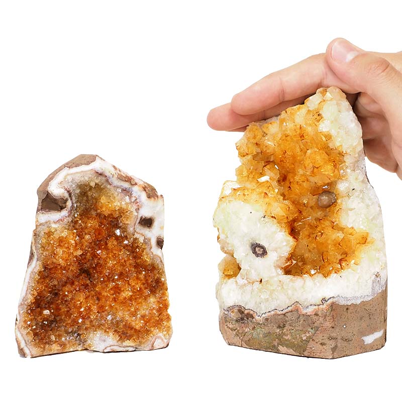 1.52kg Citrine Crystal Geode Specimen Set 2 Pieces P155 4 Citrine Crystal Geode Specimen Set 2 Pieces P154 | Himalayan Salt Factory