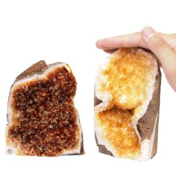 1.63kg Citrine Crystal Geode Specimen Set 2 Pieces P156 6 Citrine Crystal Geode Specimen Set 2 Pieces P156 | Himalayan Salt Factory