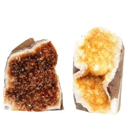 Citrine Crystal Geode Specimen Set 2 Pieces P156 | Himalayan Salt Factory