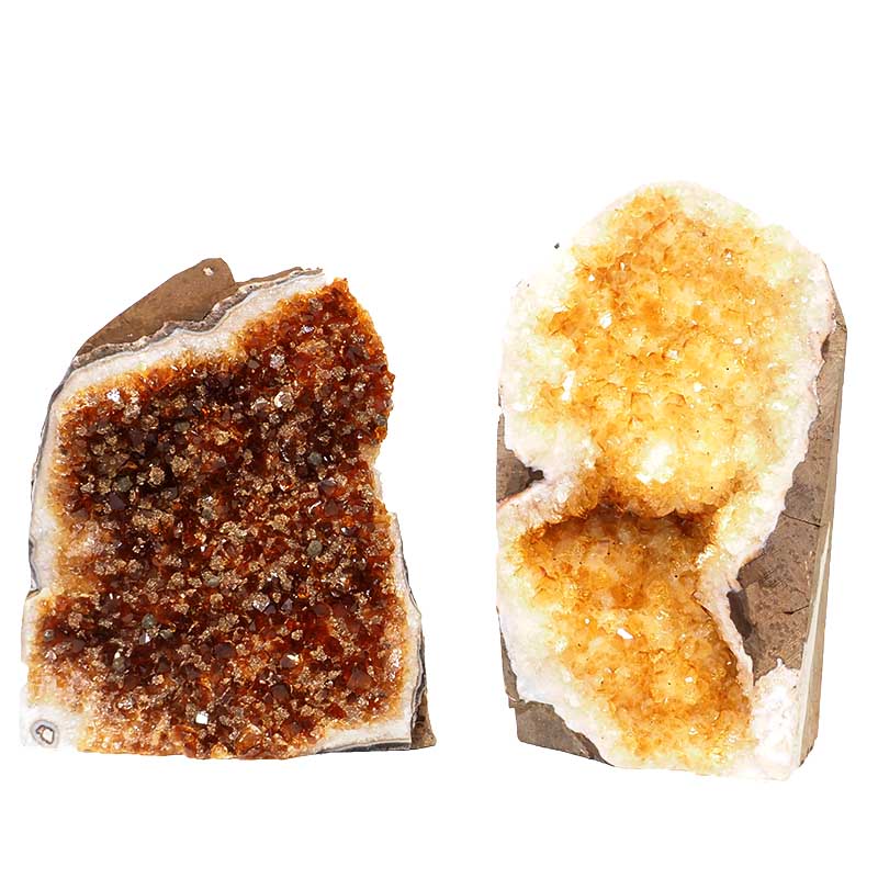 1.63kg Citrine Crystal Geode Specimen Set 2 Pieces P156 3 Citrine Crystal Geode Specimen Set 2 Pieces P156 | Himalayan Salt Factory