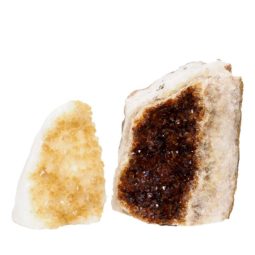 Citrine Crystal Geode Specimen Set 2 Pieces P160 | Himalayan Salt Factory