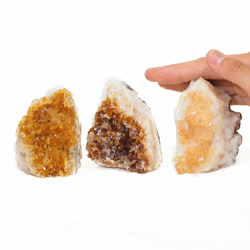 1.11kg Citrine Crystal Geode Specimen Set 3 Pieces P163 4 Citrine Crystal Geode Specimen Set 2 Pieces P163 | Himalayan Salt Factory