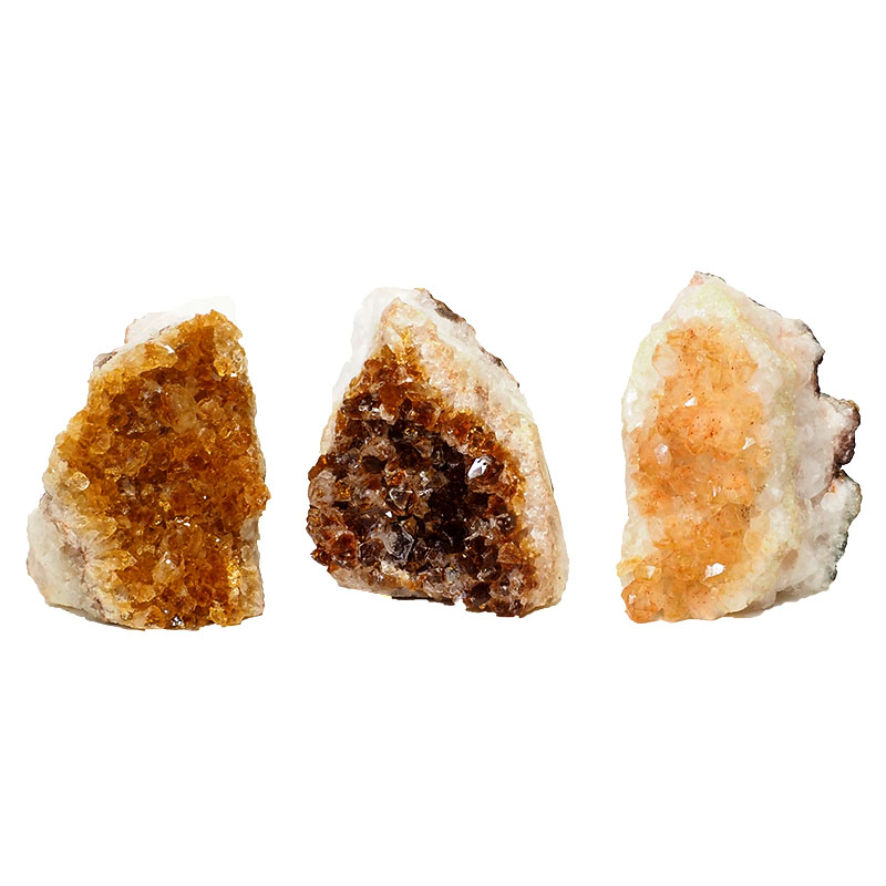 1.11kg Citrine Crystal Geode Specimen Set 3 Pieces P163 3 Citrine Crystal Geode Specimen Set 2 Pieces P163 | Himalayan Salt Factory