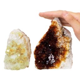Citrine Crystal Geode Specimen Set 2 Pieces P166 | Himalayan Salt Factory
