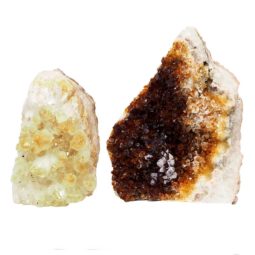 Citrine Crystal Geode Specimen Set 2 Pieces P166 | Himalayan Salt Factory