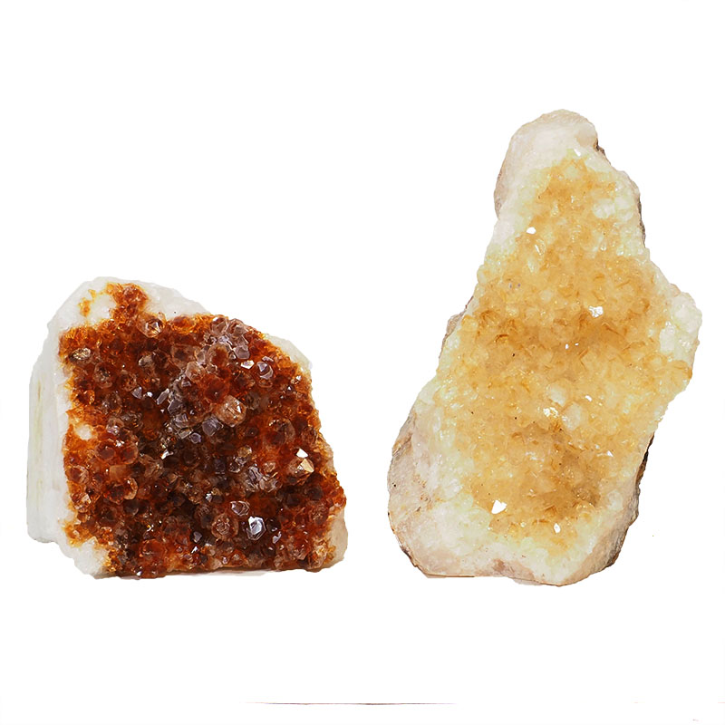 1.53kg Citrine Crystal Geode Specimen Set 2 Pieces P167 3 Citrine Crystal Geode Specimen Set 2 Pieces P167 | Himalayan Salt Factory