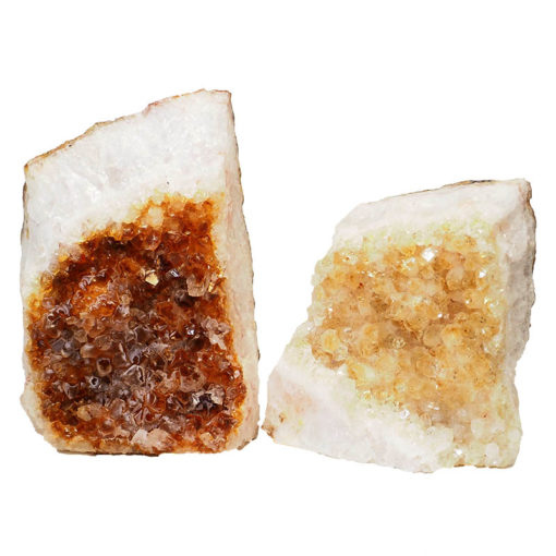Citrine Crystal Geode Specimen Set 2 Pieces P168 | Himalayan Salt Factory