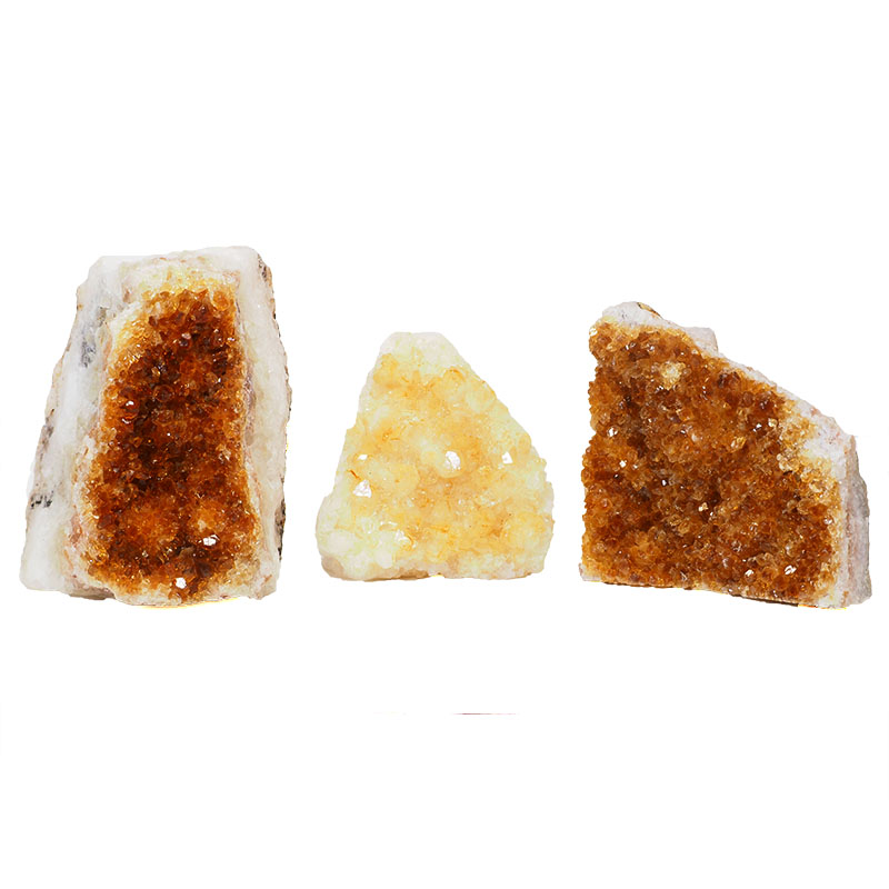1.4kg Citrine Crystal Geode Specimen Set 3 Pieces P171 3 Citrine Crystal Geode Specimen Set 2 Pieces P171 | Himalayan Salt Factory