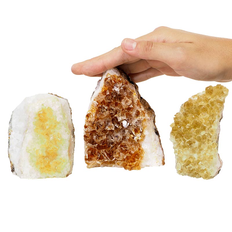1.33kg Citrine Crystal Geode Specimen Set 3 Pieces P173 4 Citrine Crystal Geode Specimen Set 2 Pieces P173 | Himalayan Salt Factory