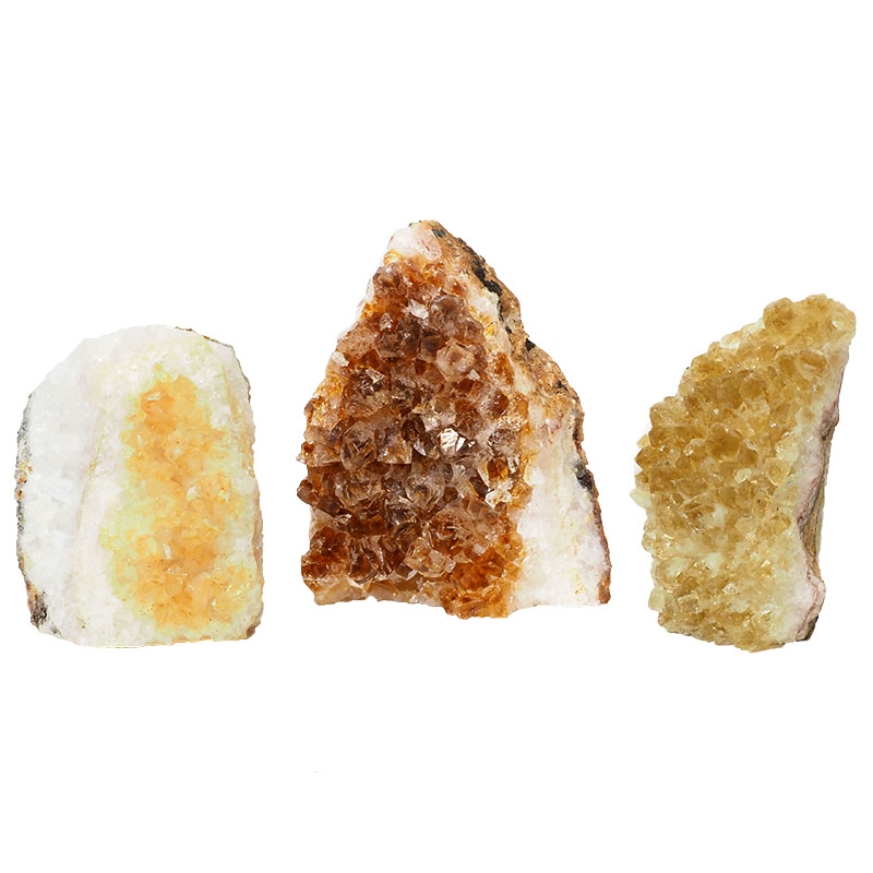 1.33kg Citrine Crystal Geode Specimen Set 3 Pieces P173 3 Citrine Crystal Geode Specimen Set 2 Pieces P173 | Himalayan Salt Factory