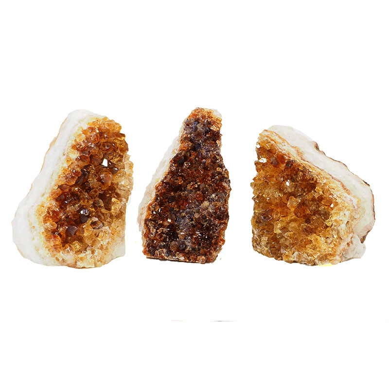 1.25kg Citrine Crystal Geode Specimen Set 3 Pieces P174 3 Citrine Crystal Geode Specimen Set 2 Pieces P174 | Himalayan Salt Factory