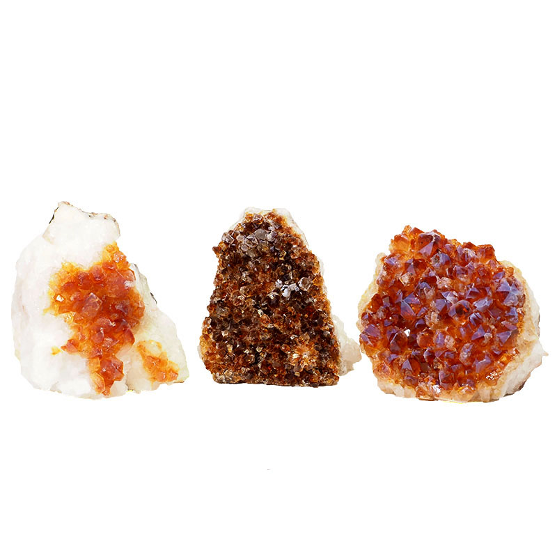 1.56kg Citrine Crystal Geode Specimen Set 3 Pieces P175 3 Citrine Crystal Geode Specimen Set 2 Pieces P175 | Himalayan Salt Factory