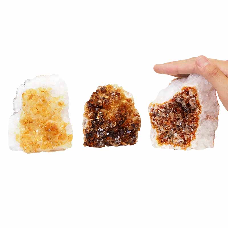 1.66kg Citrine Crystal Geode Specimen Set 3 Pieces P177 4 Citrine Crystal Geode Specimen Set 2 Pieces P177 | Himalayan Salt Factory