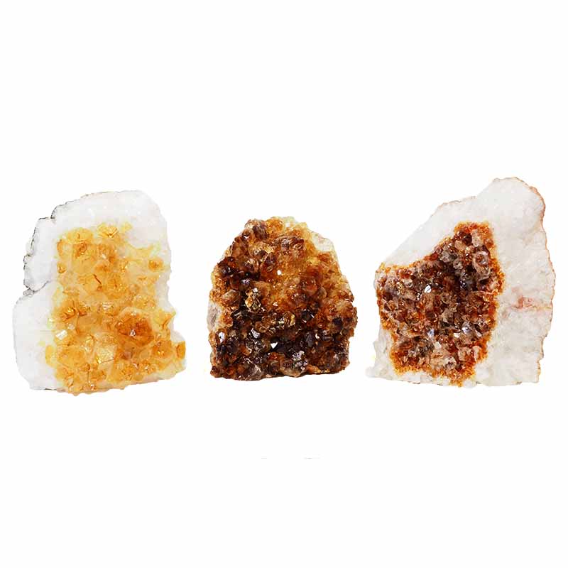 1.66kg Citrine Crystal Geode Specimen Set 3 Pieces P177 3 Citrine Crystal Geode Specimen Set 2 Pieces P177 | Himalayan Salt Factory