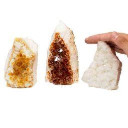 Citrine Crystal Geode Specimen Set 2 Pieces P180 | Himalayan Salt Factory