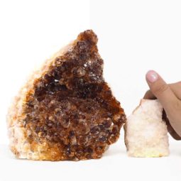 Citrine Crystal Geode Specimen Set 2 Pieces P186 | Himalayan Salt Factory
