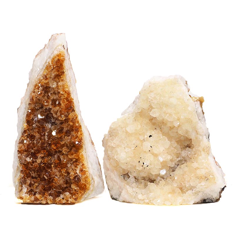 1.52kg Citrine Crystal Geode Specimen Set 2 Pieces P191 3 Citrine Crystal Geode Specimen Set 2 Pieces P191 | Himalayan Salt Factory