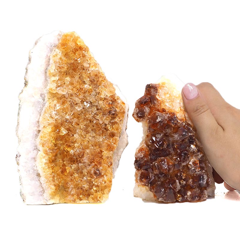 1.68kg Citrine Crystal Geode Specimen Set 2 Pieces P192 4 Citrine Crystal Geode Specimen Set 2 Pieces P192 | Himalayan Salt Factory