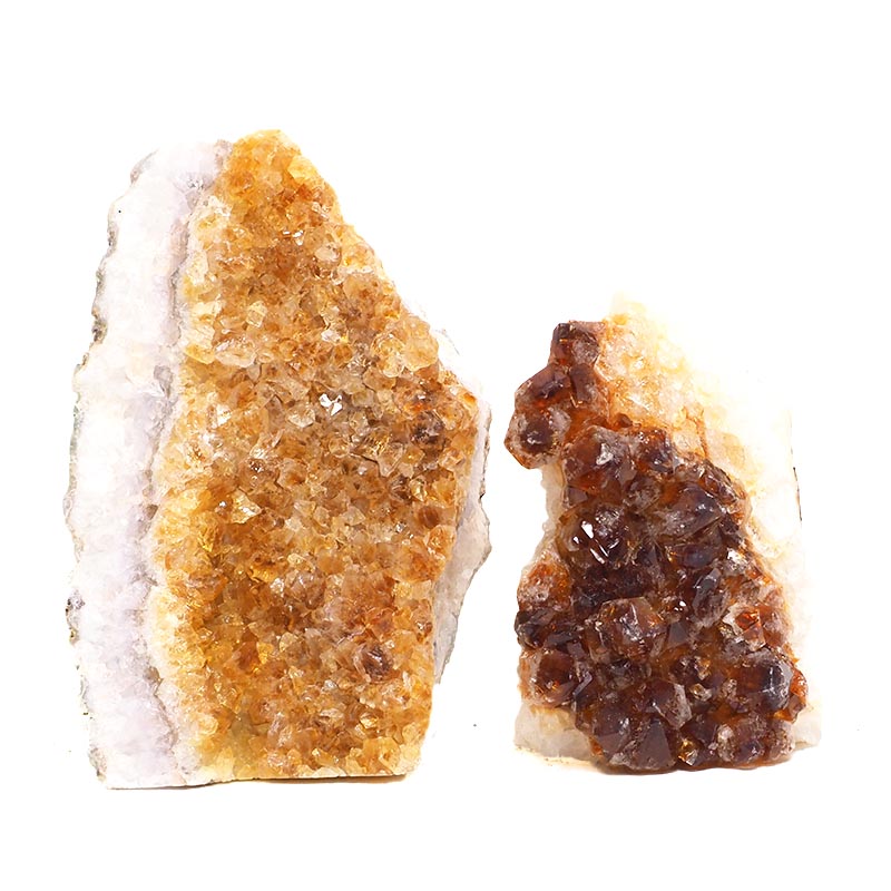 1.68kg Citrine Crystal Geode Specimen Set 2 Pieces P192 3 Citrine Crystal Geode Specimen Set 2 Pieces P192 | Himalayan Salt Factory