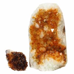 Citrine Crystal Geode Specimen Set 2 Pieces P278 | Himalayan Salt Factory