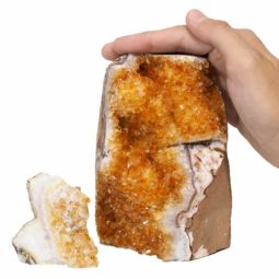 Citrine Crystal Geode Specimen Set 2 Pieces P279 | Himalayan Salt Factory