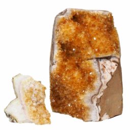 Citrine Crystal Geode Specimen Set 2 Pieces P279 | Himalayan Salt Factory