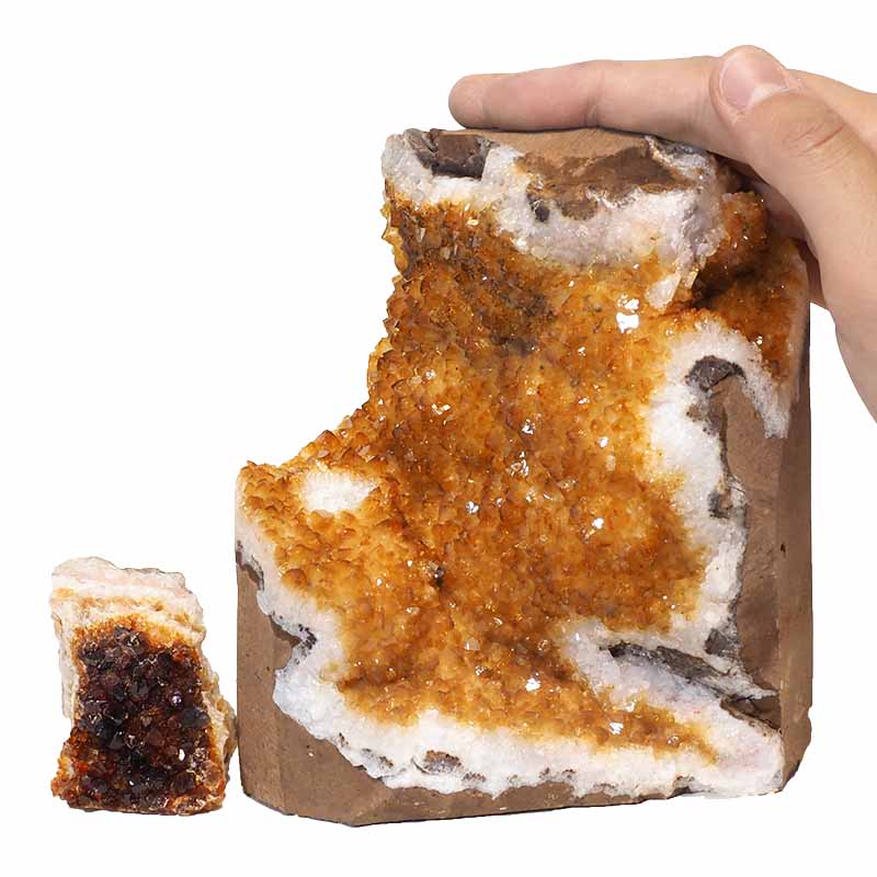 2.83kg Citrine Crystal Geode Specimen Set 2 Pieces P287 4 Citrine Crystal Geode Specimen Set 2 Pieces P287 | Himalayan Salt Factory