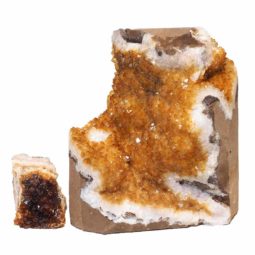 Citrine Crystal Geode Specimen Set 2 Pieces P287 | Himalayan Salt Factory