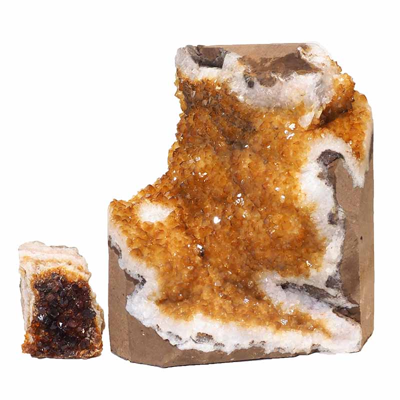 2.83kg Citrine Crystal Geode Specimen Set 2 Pieces P287 3 Citrine Crystal Geode Specimen Set 2 Pieces P287 | Himalayan Salt Factory