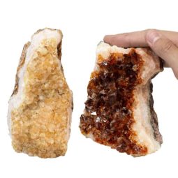 1.90kg Citrine Crystal Geode Specimen Set 2 Pieces P299 6 Citrine Crystal Geode Specimen Set 2 Pieces P299 | Himalayan Salt Factory