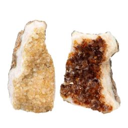 Citrine Crystal Geode Specimen Set 2 Pieces P299 | Himalayan Salt Factory
