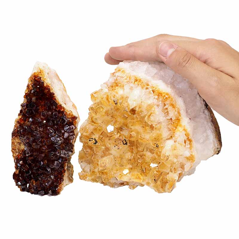 1.86kg Citrine Crystal Geode Specimen Set 2 Pieces P300 4 Citrine Crystal Geode Specimen Set 2 Pieces P300 | Himalayan Salt Factory