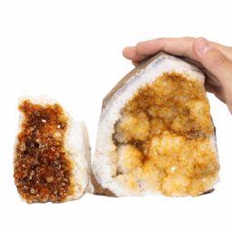 1.58kg Citrine Crystal Geode Specimen Set 2 Pieces P306 6 Citrine Crystal Geode Specimen Set 2 Pieces P306 | Himalayan Salt Factory