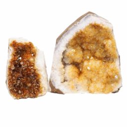 Citrine Crystal Geode Specimen Set 2 Pieces P306 | Himalayan Salt Factory
