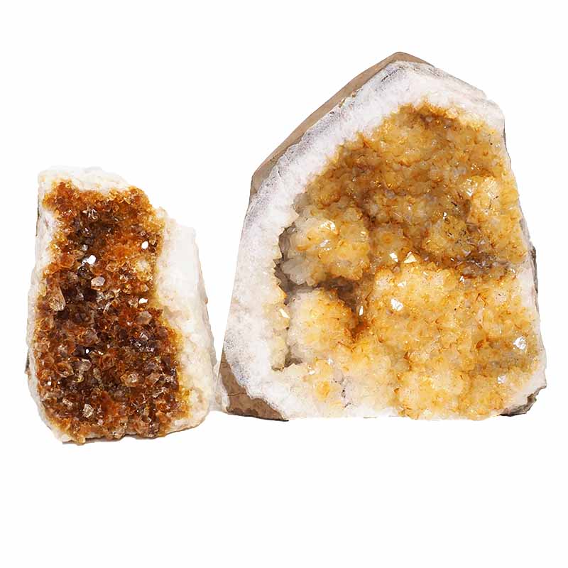 1.58kg Citrine Crystal Geode Specimen Set 2 Pieces P306 3 Citrine Crystal Geode Specimen Set 2 Pieces P306 | Himalayan Salt Factory