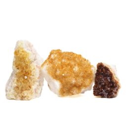 Citrine Crystal Geode Specimen Set 3 Pieces P183 | Himalayan Salt Factory